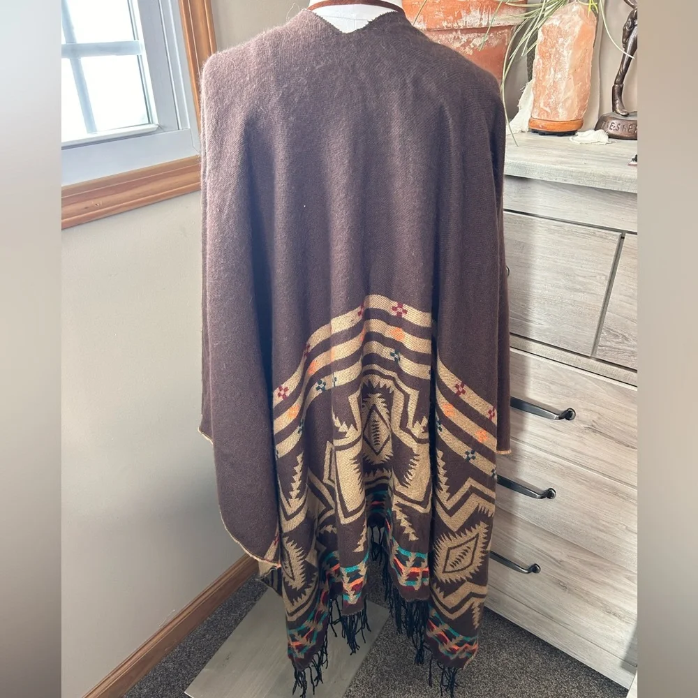 Boho-Aztec Reversible Shawl - Picture 4 of 6